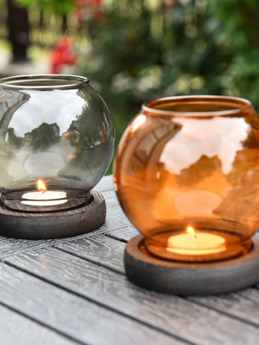 Стеклянная ветрозащитная настольная свеча, европейский стиль