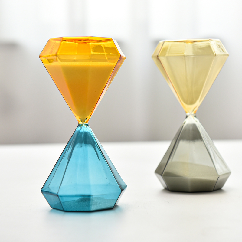 彩色玻璃沙漏计时器创意礼品摆件