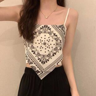 短款 无袖 美背衣 性感辣妹风内搭吊带背心女春夏打底外穿肚兜式 美式