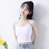 美式 上衣潮 外穿无袖 运动小吊带背心女四季 可搭辣妹风纯色无痕短款