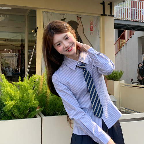 东京岁时记JK制服修身条纹衬衫女