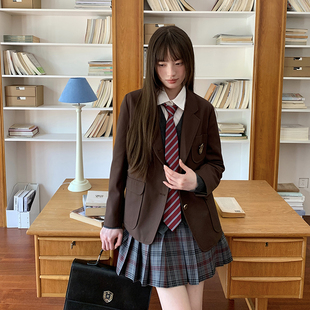 东京岁时记jk制服西装 外套女秋冬日系校供西服森林莓果格裙两件套