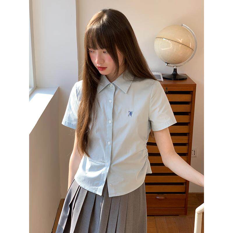 东京岁时记jk衬衫短袖正版原创日系制服学院风水蓝色衬衫上衣女夏