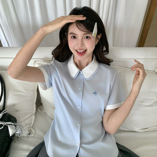 东京岁时记JK夏季短袖娃娃领衬衫