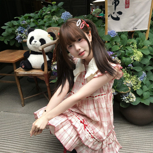 东京岁时记JK夏连衣裙红色无袖女