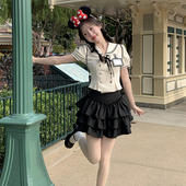 可可少女黑色蛋糕裙可爱半身裙女夏新款 短裙a字半裙东京岁时记JK