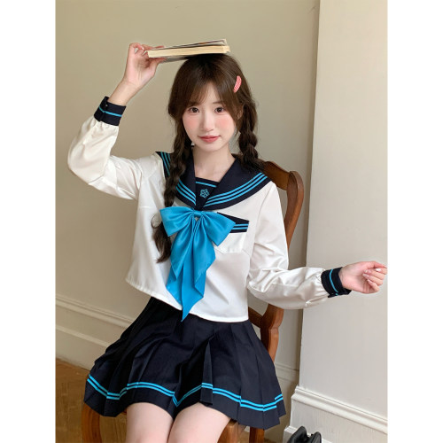 东京岁时记jk白绀撞色长袖水手服