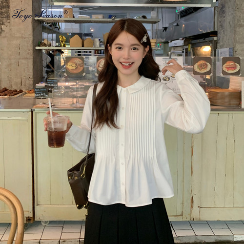 东京岁时记jk白色长袖衬衫女显瘦