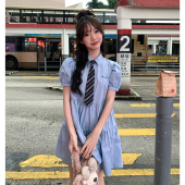 日系北海道牛乳甜美可爱学院风连衣裙女新款 宽松裙子东京岁时记JK