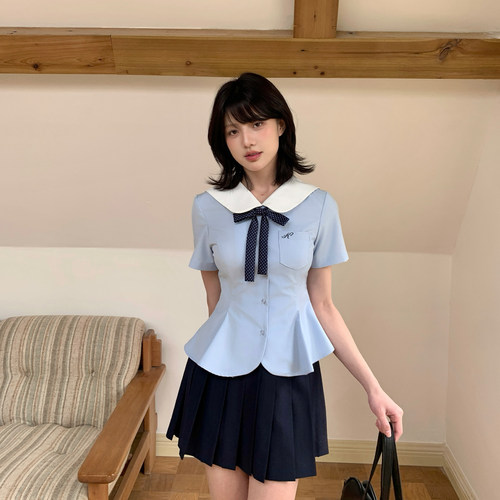 东京岁时记jk夏季蓝色花苞水手服