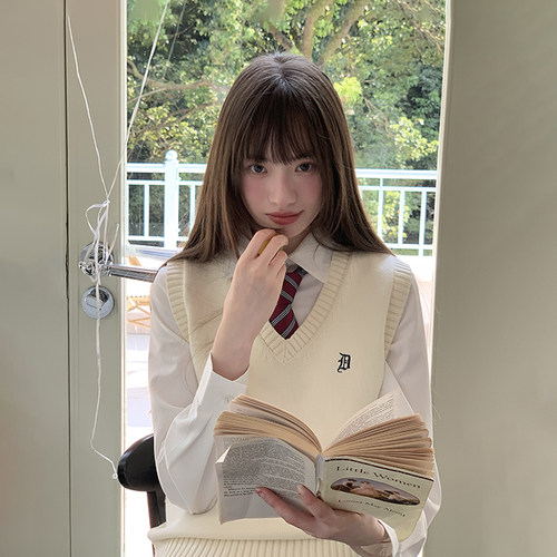 jk制服叠穿针织马甲背心