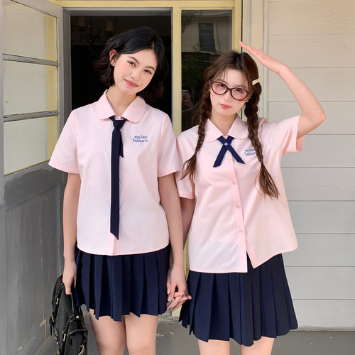 东京岁时记JK女甜美圆领短袖衬衫