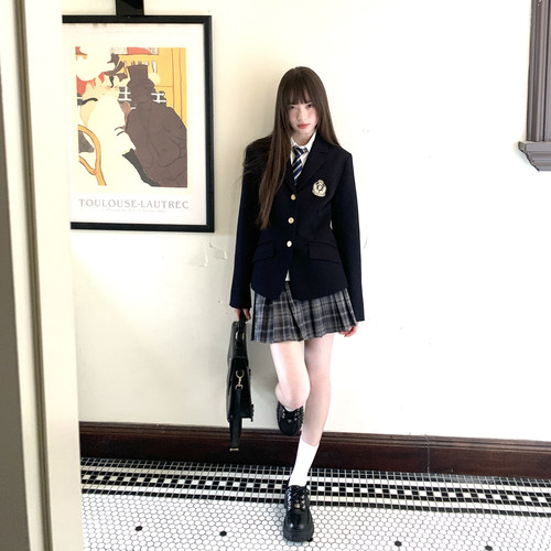 叠穿日系学院风JK制服西装外套