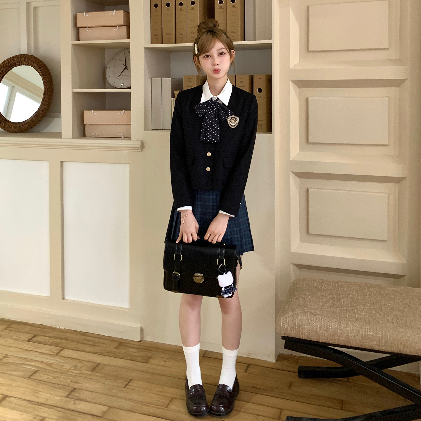 东京岁时记jk新款黑色西装外套小个子格子半身裙学院风秋校服套装,女装/女士精品,时尚套装,淘宝优惠券,粉丝福利购,淘宝优惠卷