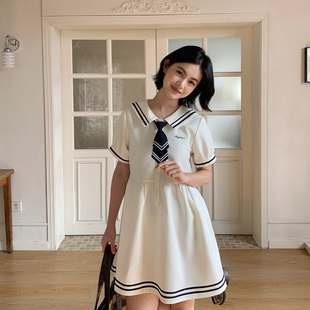 气水手裙 连衣裙女夏小个子米白海军领元 东京岁时记jk新款 日系短袖
