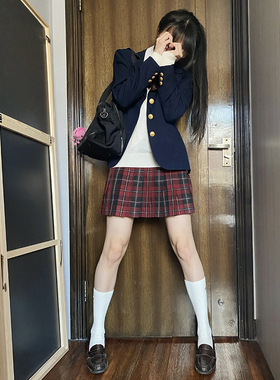 东京岁时记JK制服正版原创百褶裙夏季红色短裙校供感半身裙凤凰木