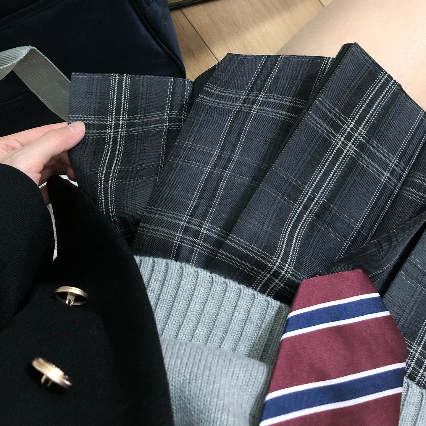 东京岁时记jk碳素笔格裙日系半裙