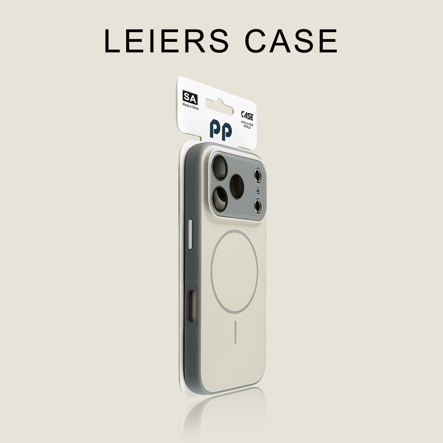 LEIERS适用苹果iphone17promax手机壳灰白色17pm炫雅磁吸全包镜头膜16promax全包肤感新款保护套16p网红男女