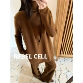 秋冬马甲高领内搭长裤 REBEL CELL慵懒风轻奢高级感针织套装 三件套