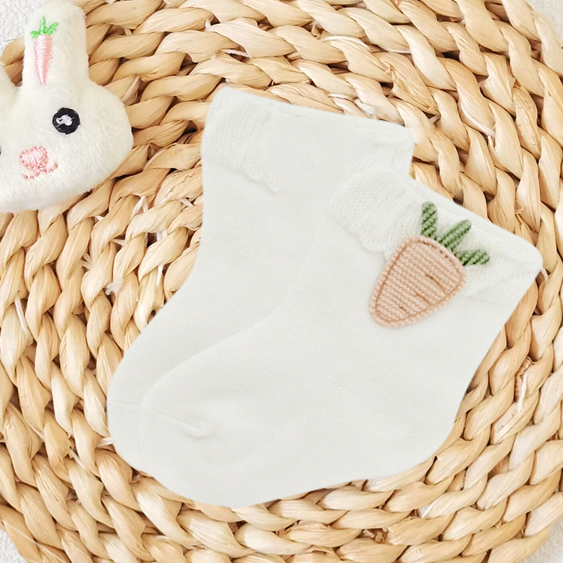 婴儿松口花边袜子女宝棉袜中筒高筒袜子秋季女童袜0-1岁宝宝棉袜