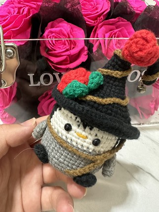 手工成品钩织玩偶小企鹅钥匙扣 摆件创意礼品 送礼包包挂件