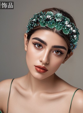 奈斯NS115 手工时尚重工发箍洋气发带高级感水晶优雅百搭精致头饰