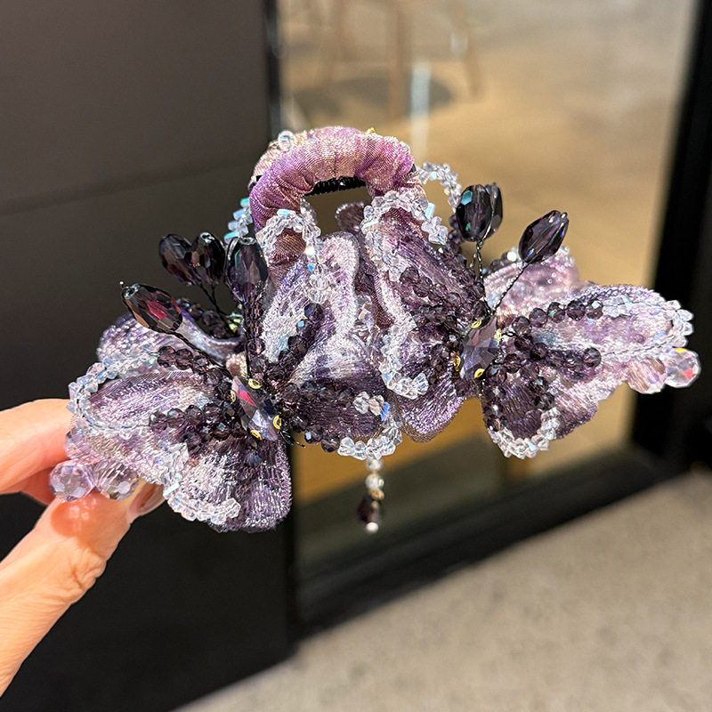 韩系重工蝴蝶抓夹高级感轻奢小众鲨鱼夹手工刺绣发夹半扎发头饰女,饰品/流行首饰/时尚饰品新,民族风发饰,淘宝优惠券,粉丝福利购,淘宝优惠卷