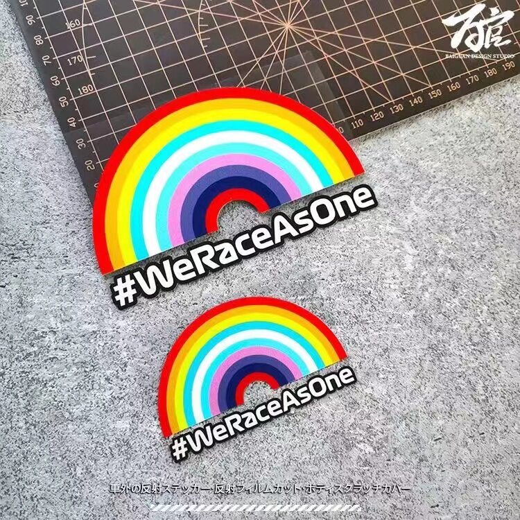 适用vespa冲刺春天姜戈ns彩虹摩托车车窗装饰贴电动车风挡贴车贴