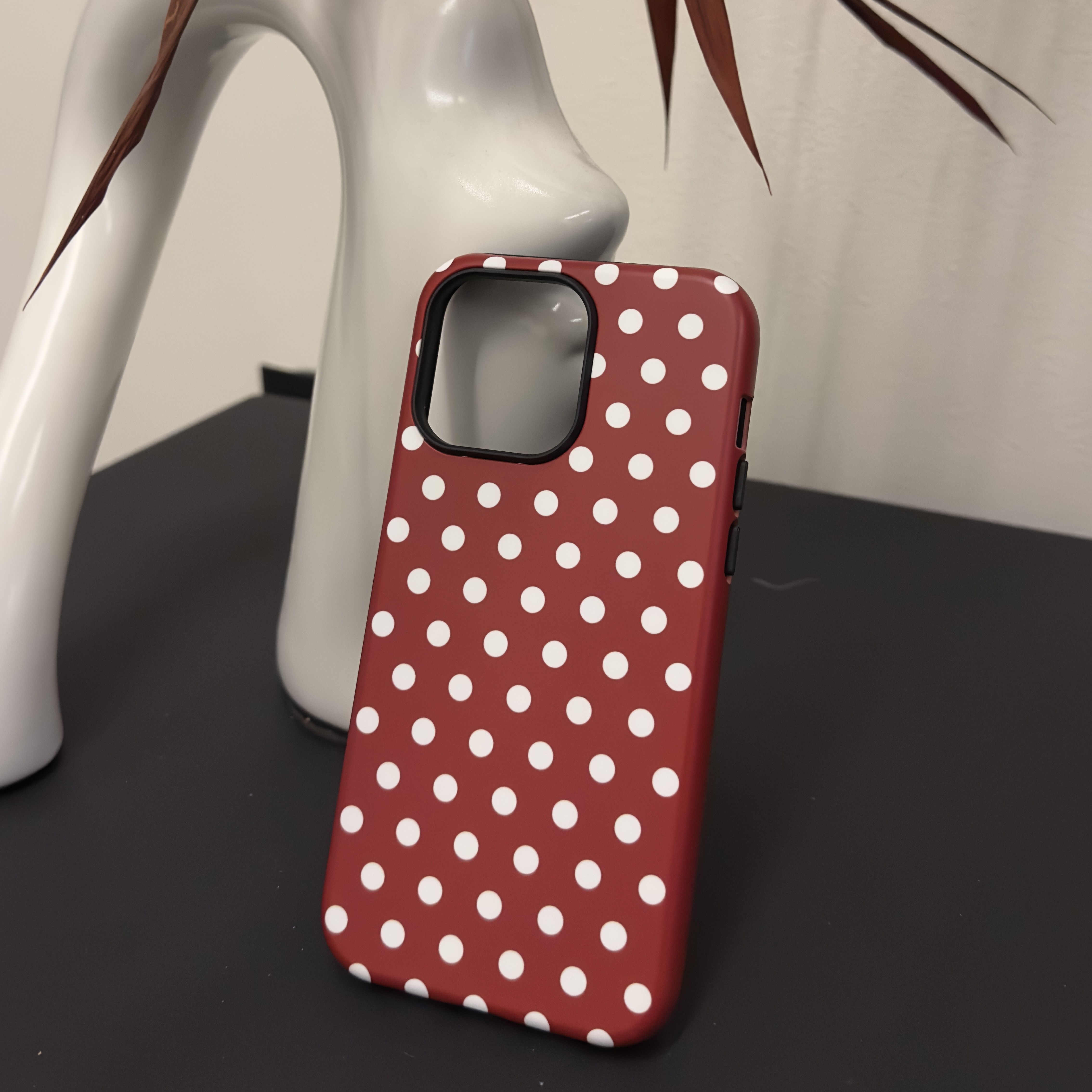 红色波点#冬日温暖ins风韩国菲林二合一手机壳可定制适iPhone三星