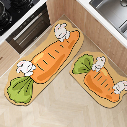 卡通厨房专用地垫整块吸水防油脚垫防滑耐脏可擦免清洗地毯满铺垫