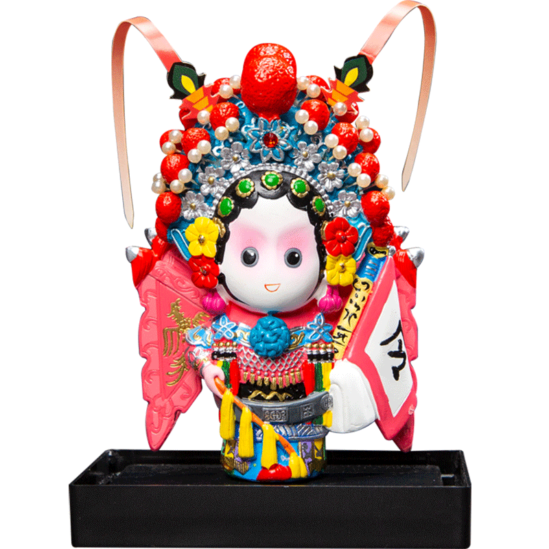 冷瓷桌面摆件中国风京剧脸谱人物