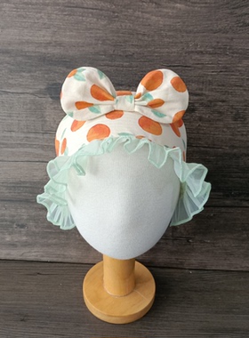 0-12个月婴儿发带春夏可爱头带新生儿护囟门帽透气女宝宝头巾发饰