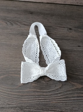 婴儿蕾丝蝴蝶结发带女宝宝囟门头饰公主发饰百搭头带不勒头