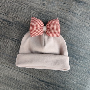 婴儿帽子女宝宝新款 婴儿胎帽洋气冬天帽 弹力纯棉帽保暖秋冬季