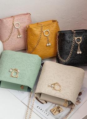 2023新款东南亚女包外贸ladies bags时尚珍珠吊坠链条单肩包