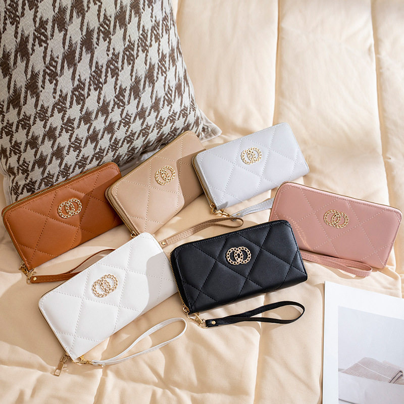 新款女士钱包女长款双拉链手拿包2023时尚简约菱格纹钱包一件,运动包/户外包/配件,挎包/拎包/休闲包,淘宝优惠券,粉丝福利购,淘宝优惠卷