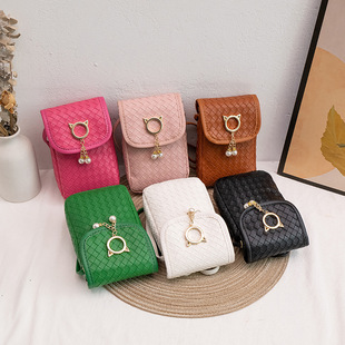 手机包2023新款优雅大方编织纹流苏斜挎单肩女士包包Ladies bags