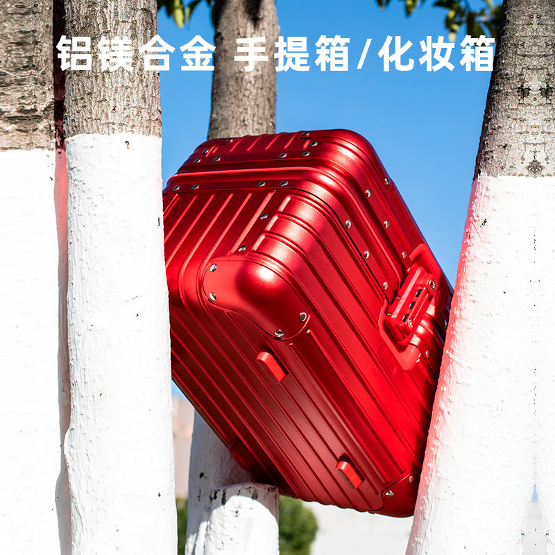 铝镁合金化妆箱金属收纳箱大容量手提箱男女美容工具箱小型密码箱