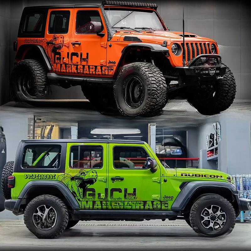 JEEP牧马人角斗士北京BJ40车贴拉花车身彩条改装饰越野贴纸霸王龙