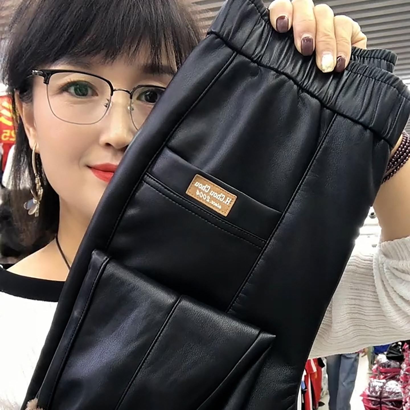 黑色皮裤加绒加厚2025年秋冬新款女装高腰显瘦小个子九分束脚裤,女装/女士精品,大码裤装,淘宝优惠券,粉丝福利购,淘宝优惠卷