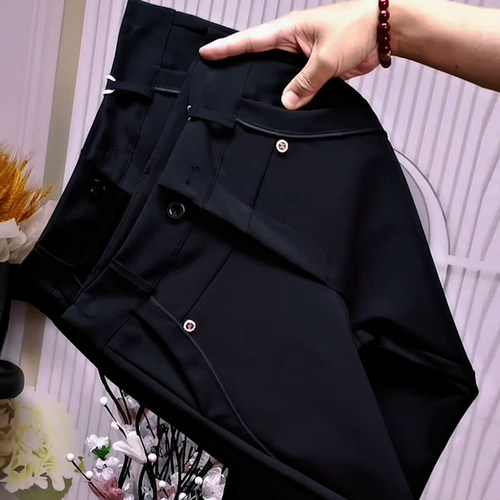 秋冬女休闲气质弹力九分西装裤