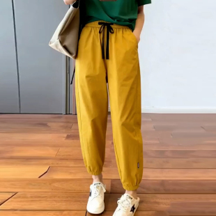 洋气减龄2026春夏新款高腰显瘦休闲裤女九分裤时尚百搭哈伦裤子