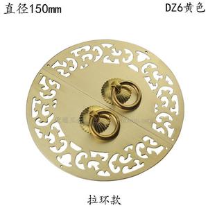 新中式仿古家具铜配件纯铜柜门衣柜橱柜圆形门牌全铜拉手把手门锁