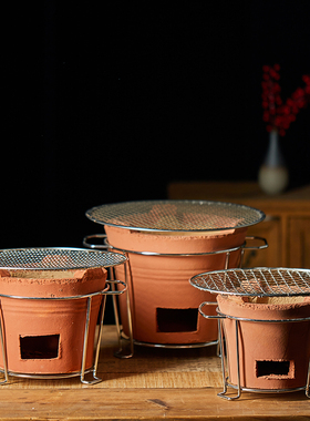 炭炉木炭火锅炉家用老式陶土红泥烧烤炉商用港式打边炉围炉煮茶炉