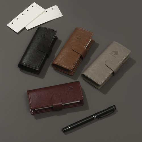 伊莎儿皮面活页手账本随身记事本