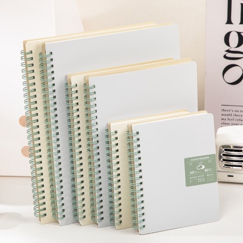 简约ins风线圈本A5A6B5云影磨砂PP高级学生工作笔记网格横线空白