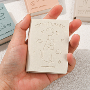 无聊小呆128K96张压印本高颜值皮面笔记猫猫小笔记本随身口袋本