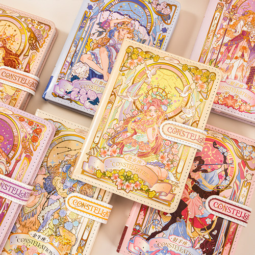 雅莎卡PU皮记事手账本烫金原创