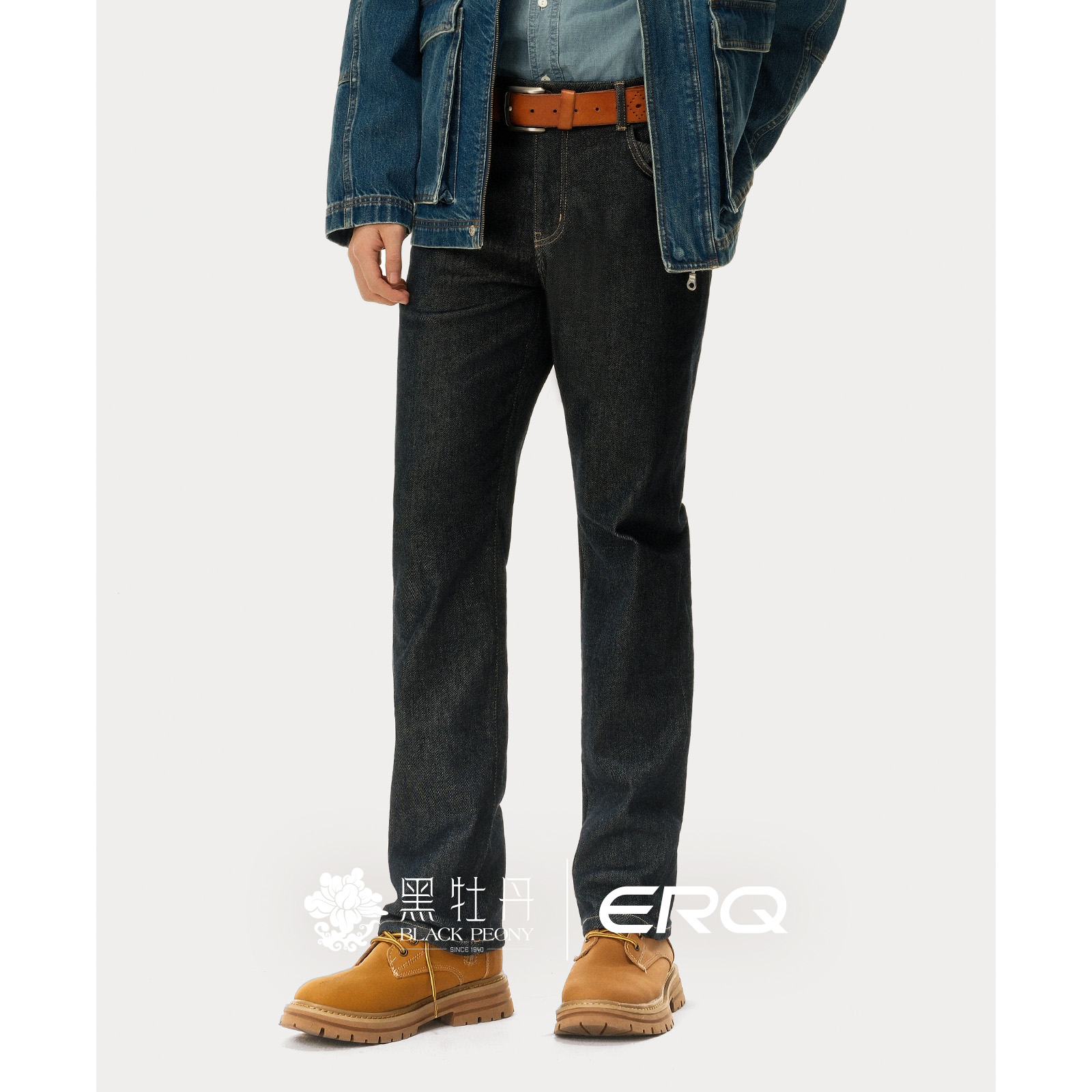 ERQ男士宽松直筒牛仔裤