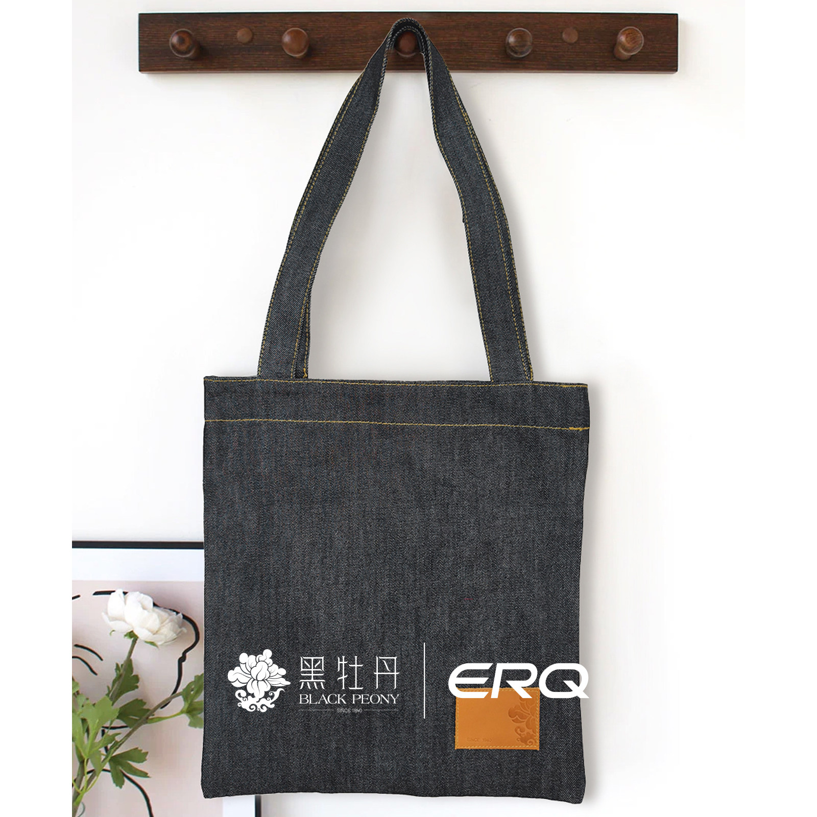 ERQ牛仔单肩包拎包水洗单根时尚百搭户外潮流简约大号,箱包皮具/热销女包/男包,时尚帆布包,淘宝优惠券,粉丝福利购,淘宝优惠卷